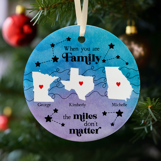 Personalized Long Distance Family Friends Siblings Sisters Besties Ornament, Togetherness Christmas CX06-69 - 19Gifts