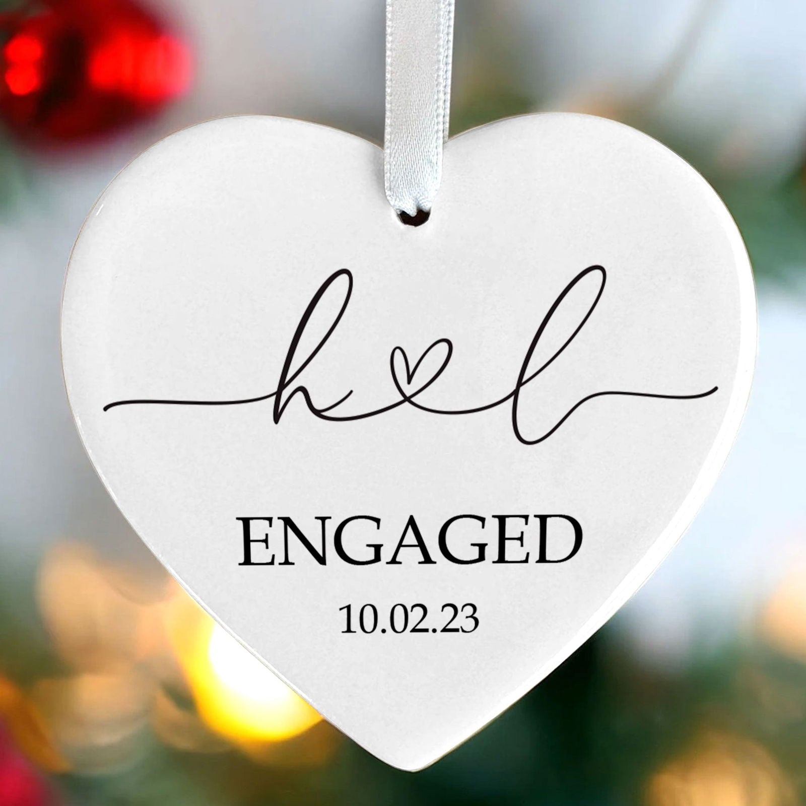 Personalized Married Ornament Wedding Gift, Wedding Date ornament, Heart Calendar, Anniversary Gift CY05-10 - 19Gifts