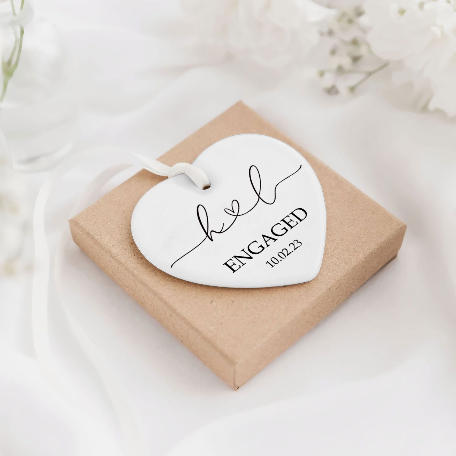 Personalized Married Ornament Wedding Gift, Wedding Date ornament, Heart Calendar, Anniversary Gift CY05-10 - 19Gifts