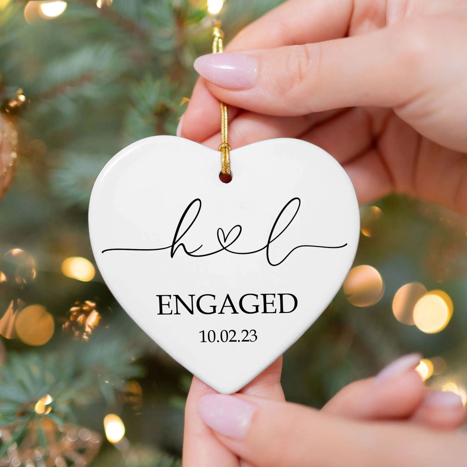 Personalized Married Ornament Wedding Gift, Wedding Date ornament, Heart Calendar, Anniversary Gift CY05-10 - 19Gifts