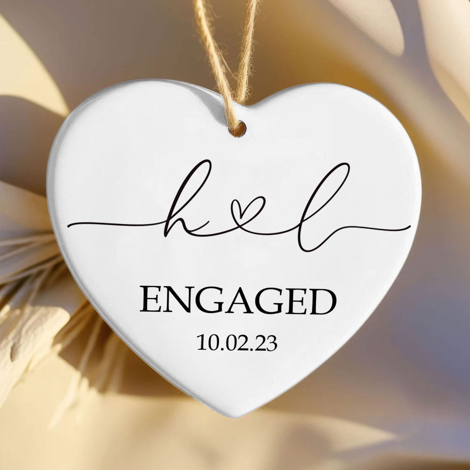 Personalized Married Ornament Wedding Gift, Wedding Date ornament, Heart Calendar, Anniversary Gift CY05-10 - 19Gifts