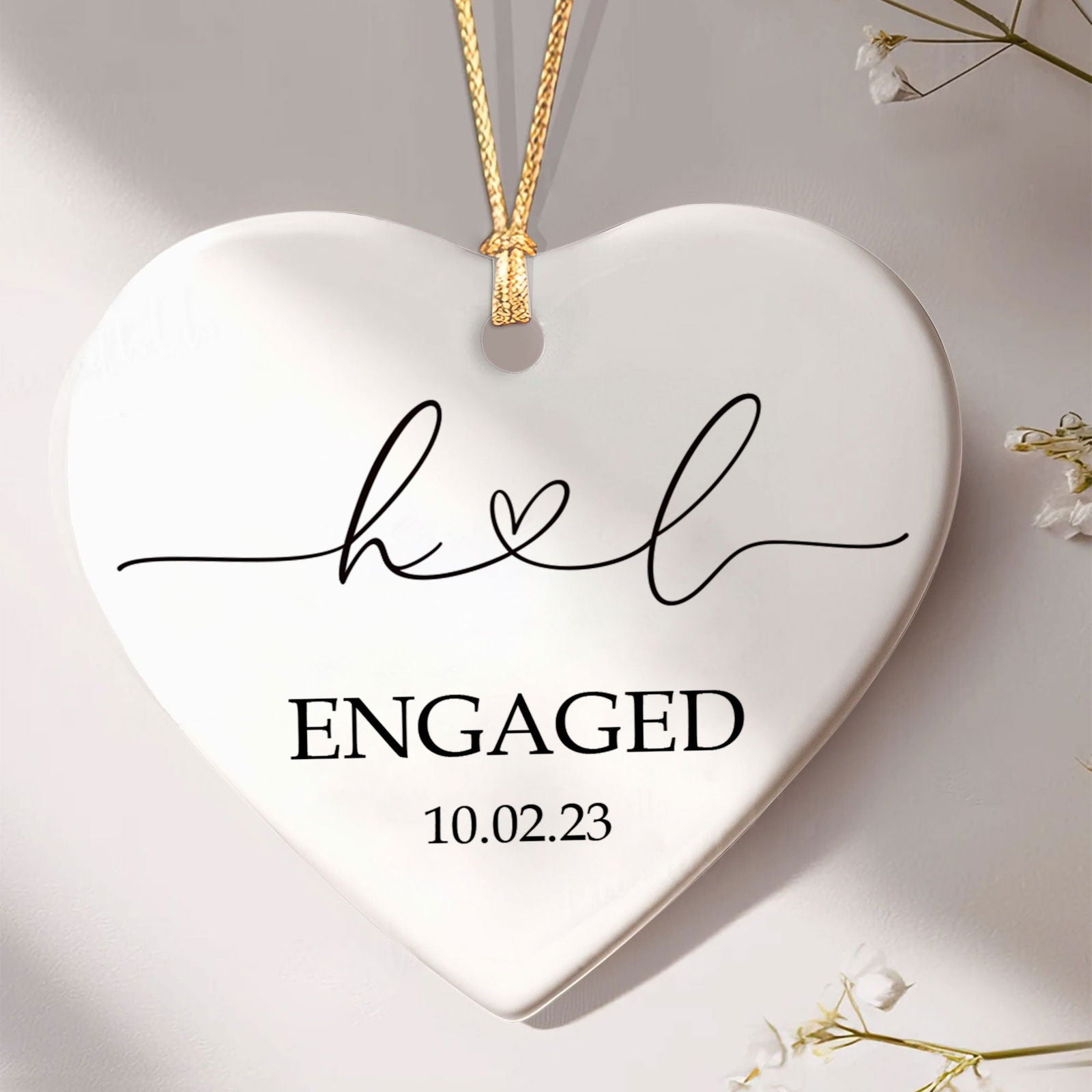 Personalized Married Ornament Wedding Gift, Wedding Date ornament, Heart Calendar, Anniversary Gift CY05-10 - 19Gifts