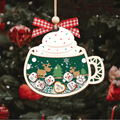 Personalized Marshmallows Family Shaker Ornament, 3-Layered Shaker Family Ornament With Pets CF939 - 19Gifts
