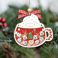 Personalized Marshmallows Family Shaker Ornament, 3-Layered Shaker Family Ornament With Pets CF939 - 19Gifts