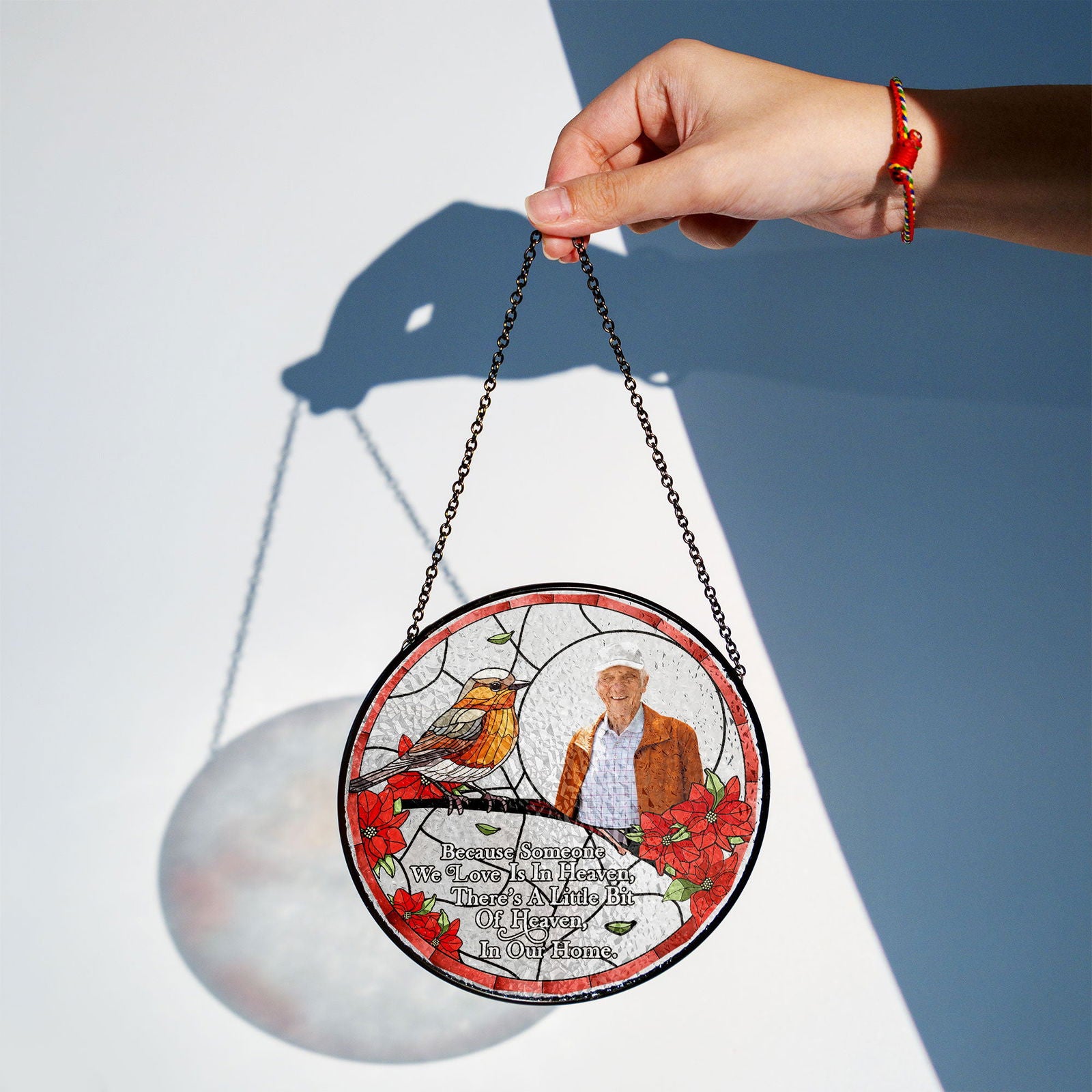 Personalized Memorial Photo Portrait Suncatcher, Custom Stained Glass Suncatcher, SC118 - 19Gifts