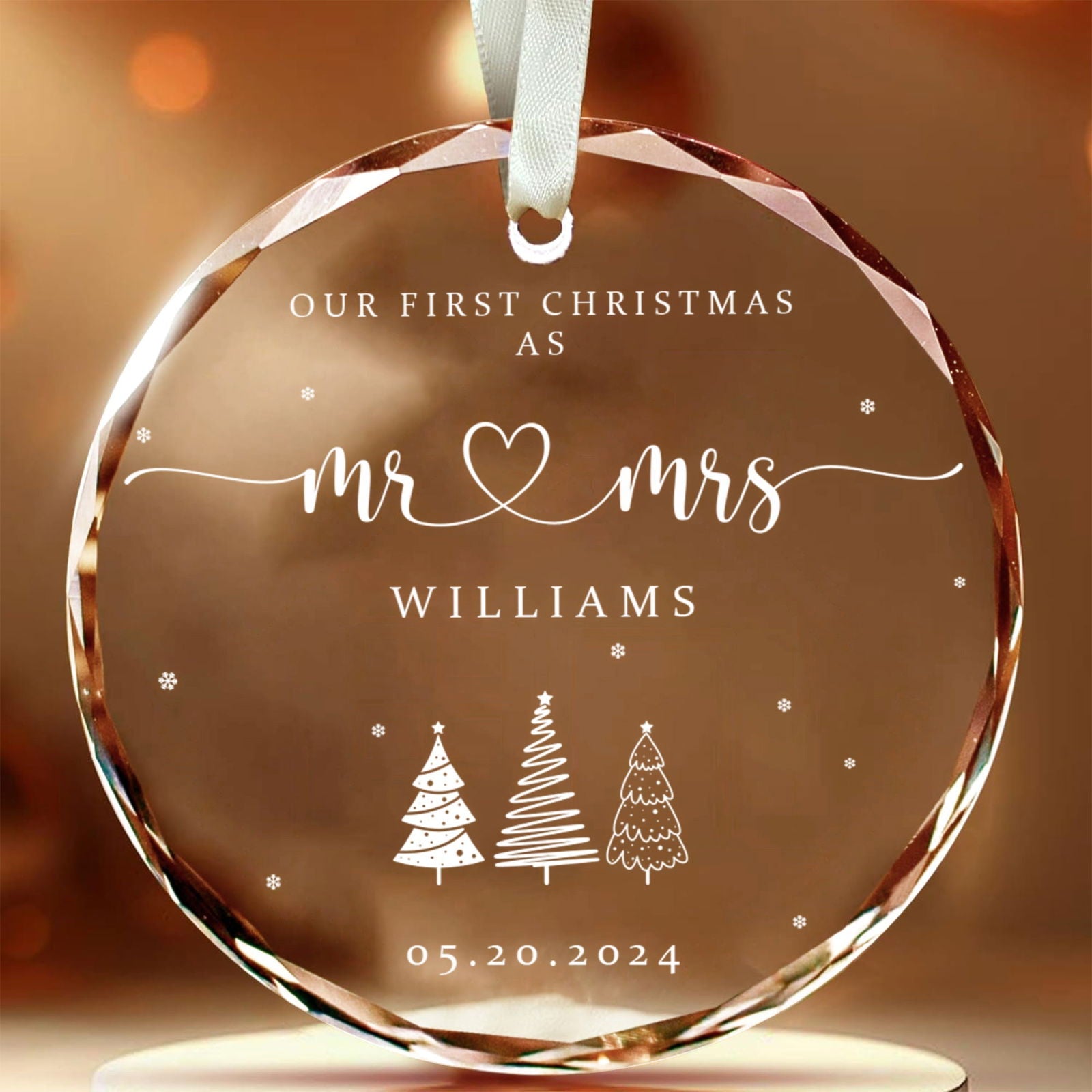 Personalized Mr and Mrs Christmas Ornament, Mr and Mrs Ornament GX06-25 - 19Gifts