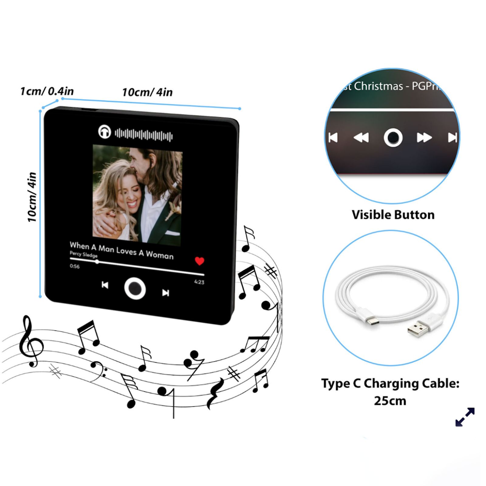 Personalized Music Magnets From Your Photo, Valentines Gift for Him & Her MG03 - 19Gifts