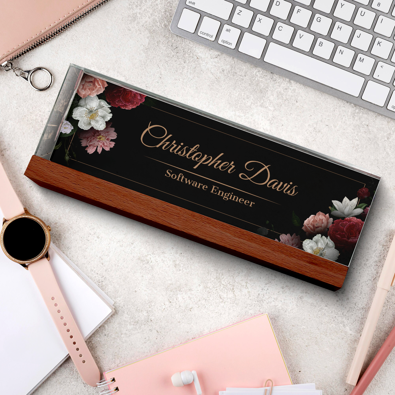 Personalized Office Desk Name Plate,  Custom Employee Appreciation Gifts TD81-3 - 19Gifts