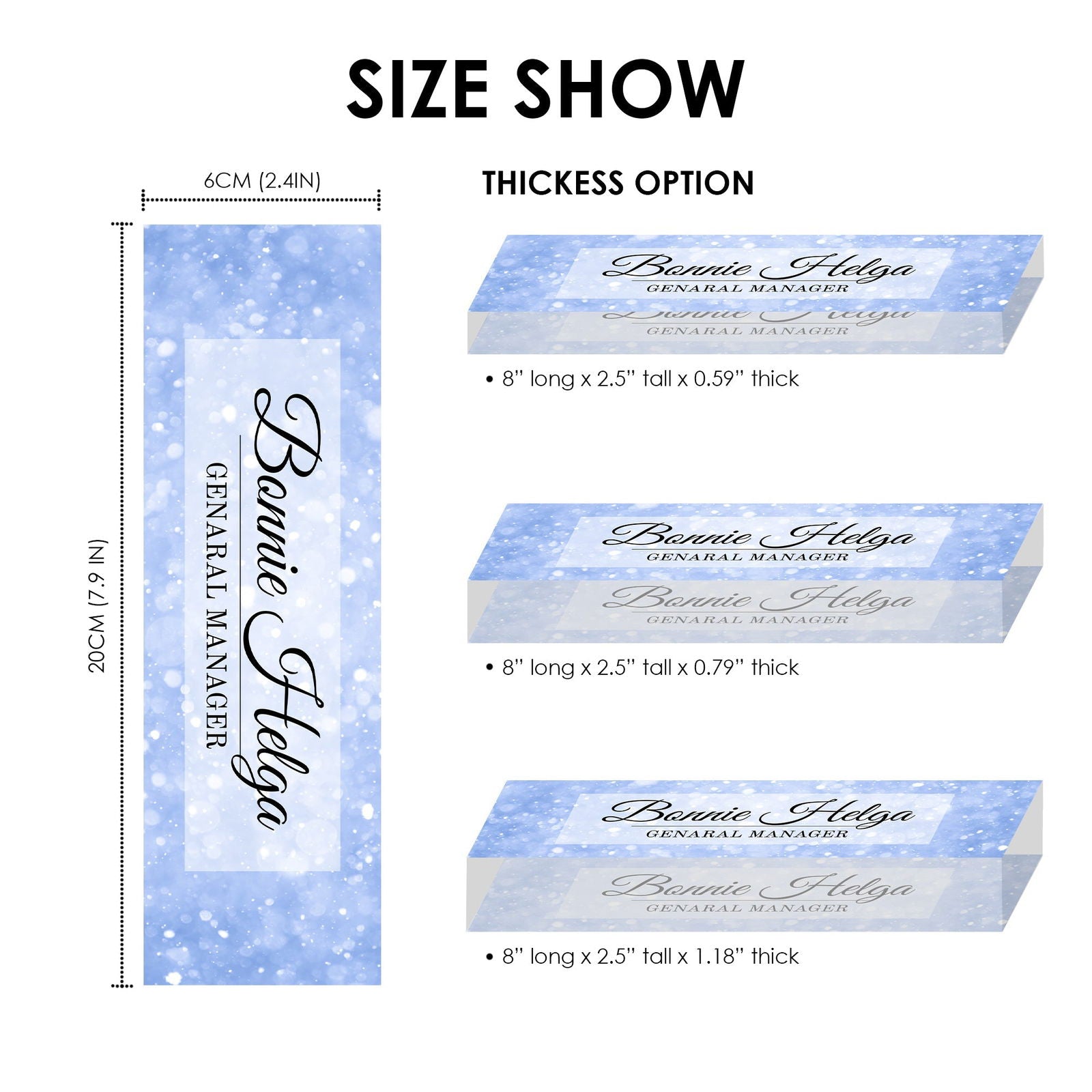 Personalized Office Desk Name Plate | Flowers Designs On Clear Acrylic Glass | Office Desk Decor TD86-26 - 19Gifts