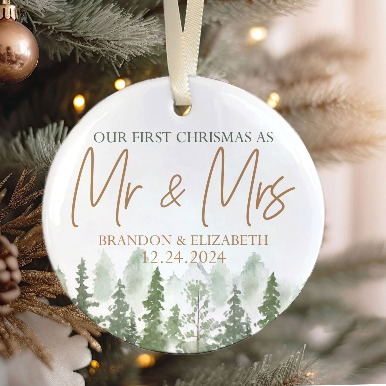 Personalized Our First Christmas As Mr & Mrs Ornament, Married Ornament, Wedding Ornament CX05-13 - 19Gifts
