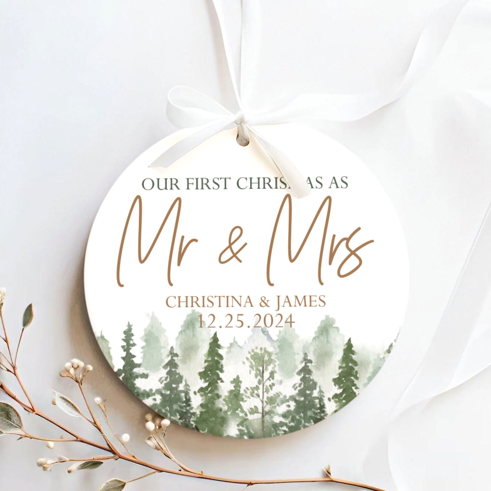 Personalized Our First Christmas As Mr & Mrs Ornament, Married Ornament, Wedding Ornament CX05-13 - 19Gifts