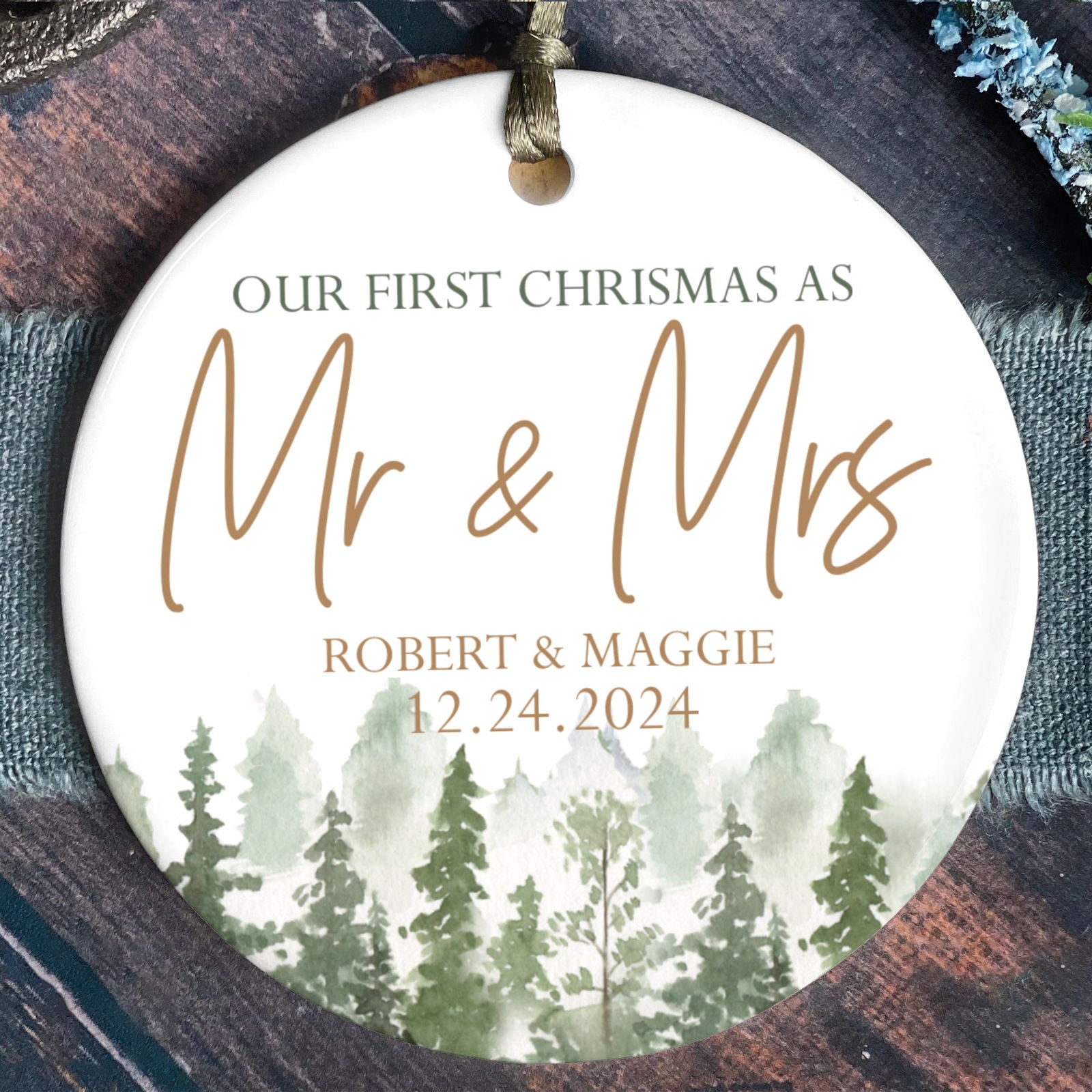 Personalized Our First Christmas As Mr & Mrs Ornament, Married Ornament, Wedding Ornament CX05-13 - 19Gifts