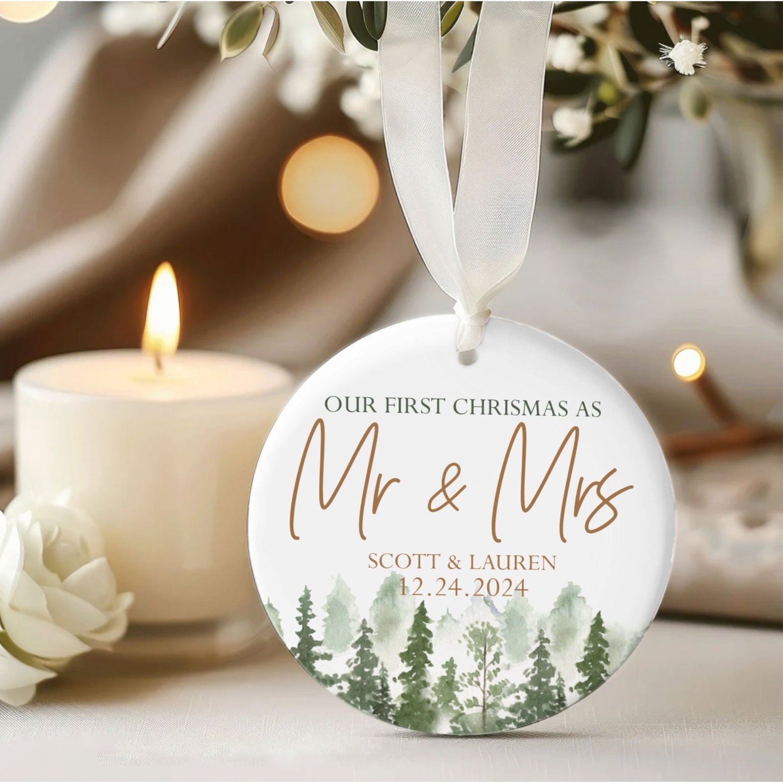 Personalized Our First Christmas As Mr & Mrs Ornament, Married Ornament, Wedding Ornament CX05-13 - 19Gifts