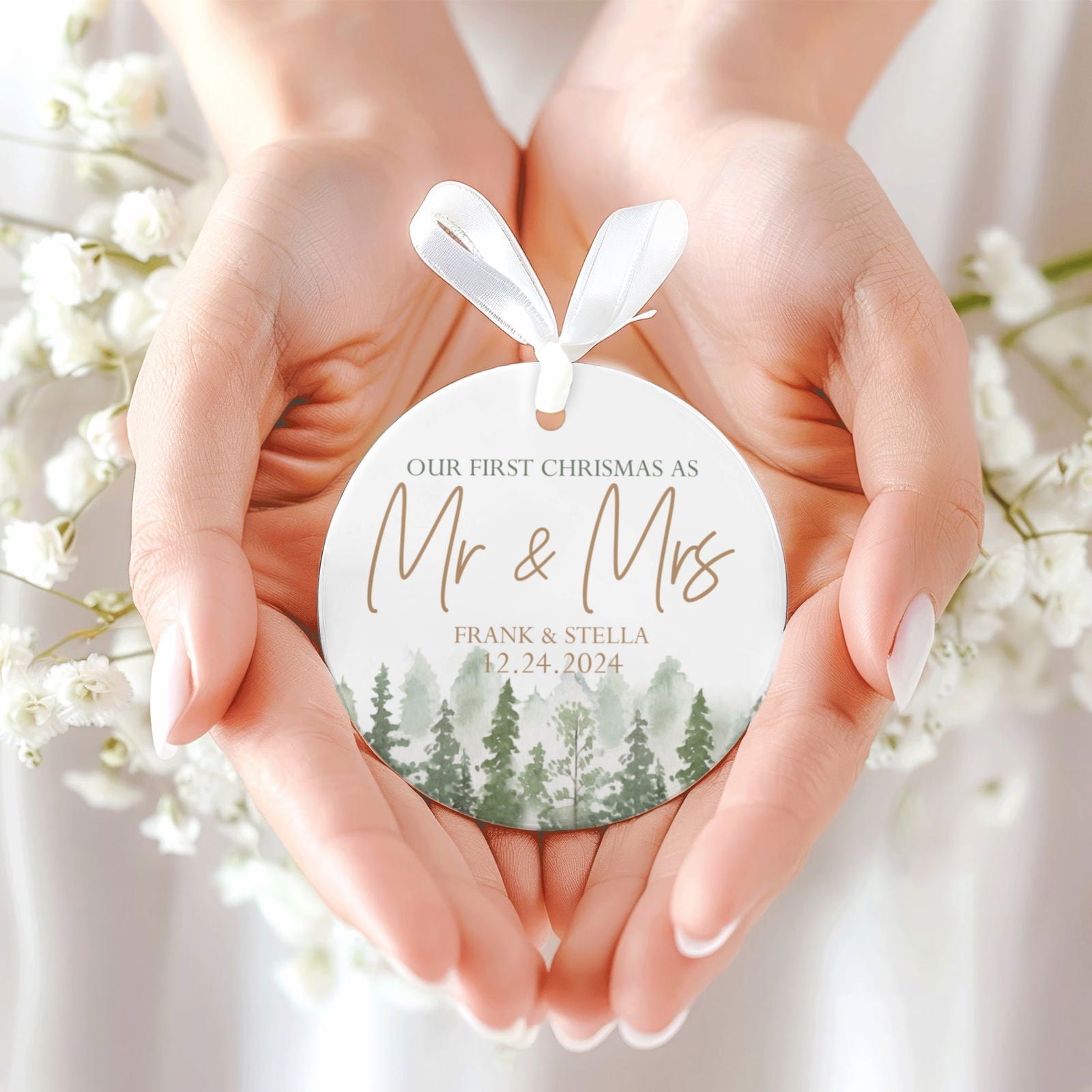 Personalized Our First Christmas As Mr & Mrs Ornament, Married Ornament, Wedding Ornament CX05-13 - 19Gifts