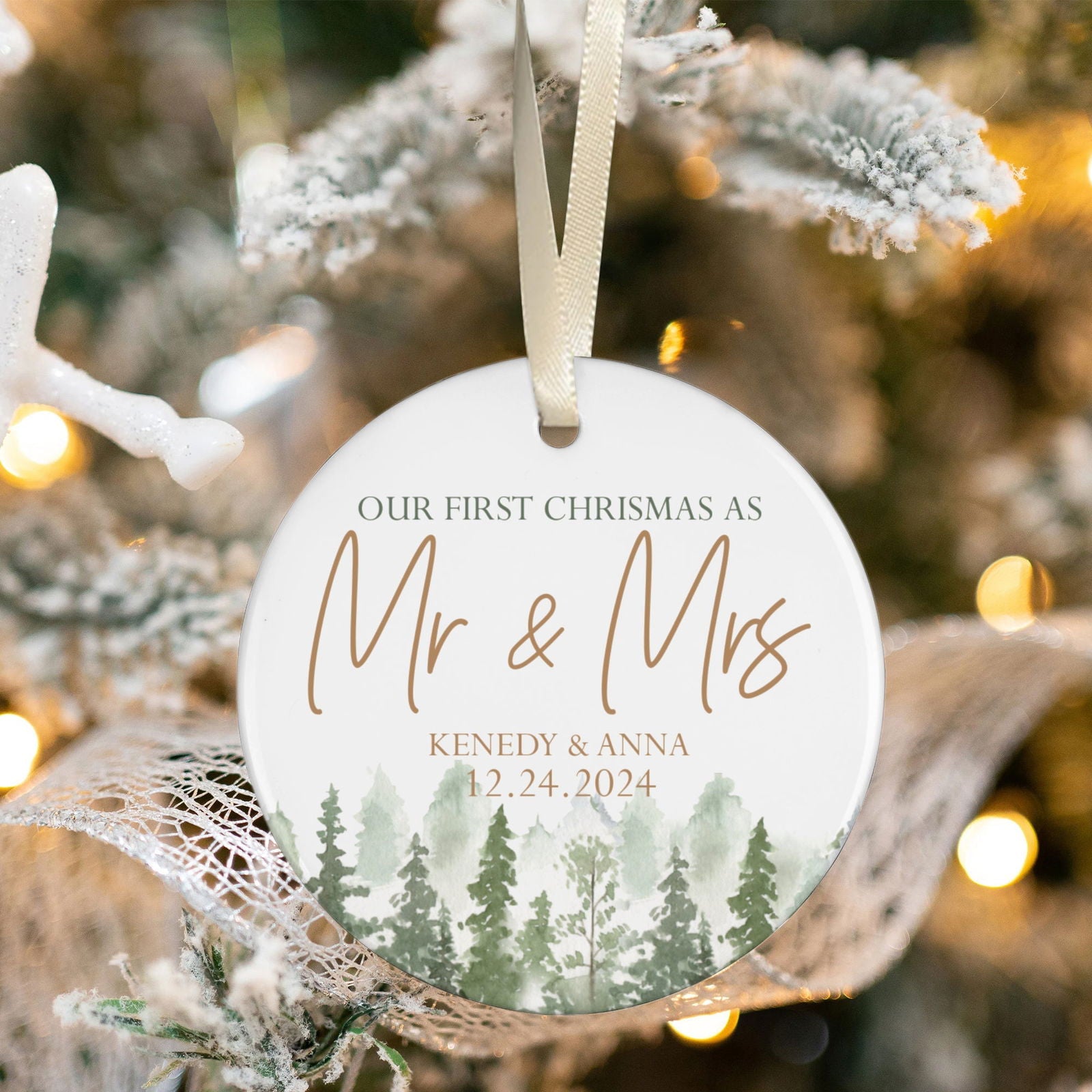 Personalized Our First Christmas As Mr & Mrs Ornament, Married Ornament, Wedding Ornament CX05-13 - 19Gifts