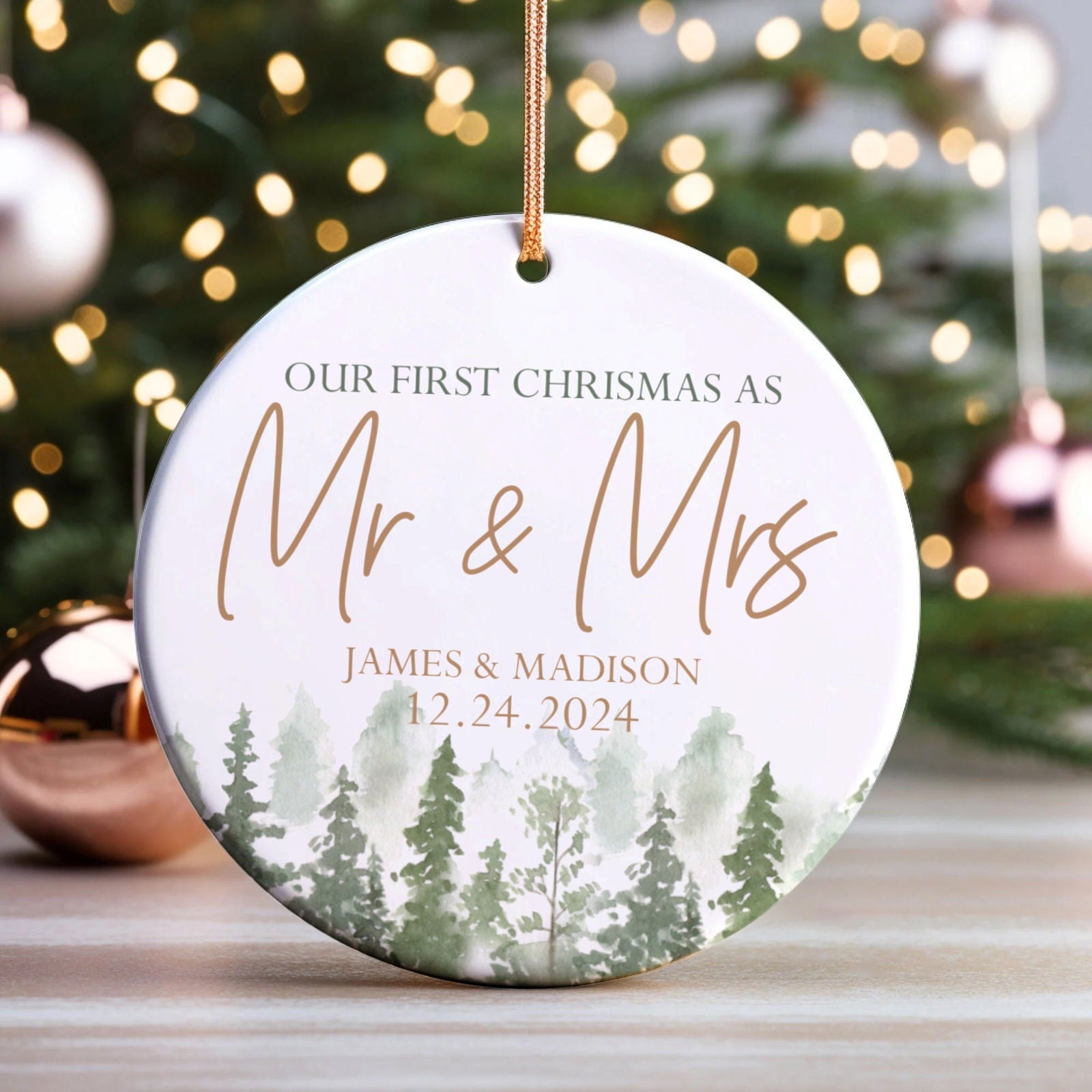 Personalized Our First Christmas As Mr & Mrs Ornament, Married Ornament, Wedding Ornament CX05-13 - 19Gifts