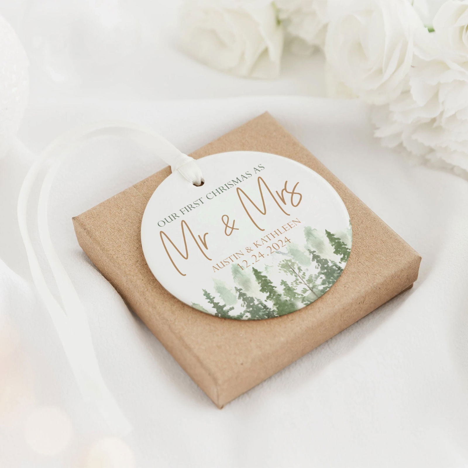 Personalized Our First Christmas As Mr & Mrs Ornament, Married Ornament, Wedding Ornament CX05-13 - 19Gifts