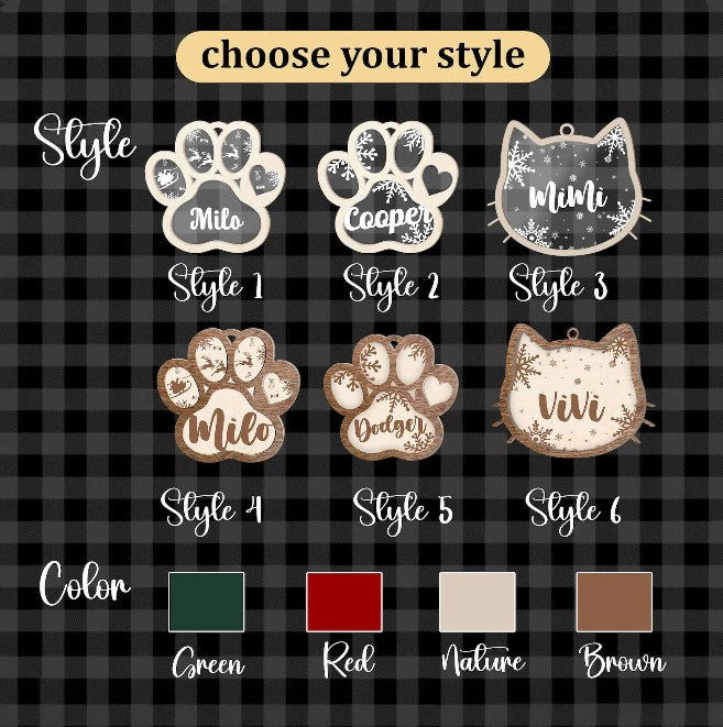 Personalized Pet 2024 Ornament, Pet Paw Ornament, Custom Pet Christmas Ornament, Pet Lover 2024 Ornament, CF42 - 19Gifts