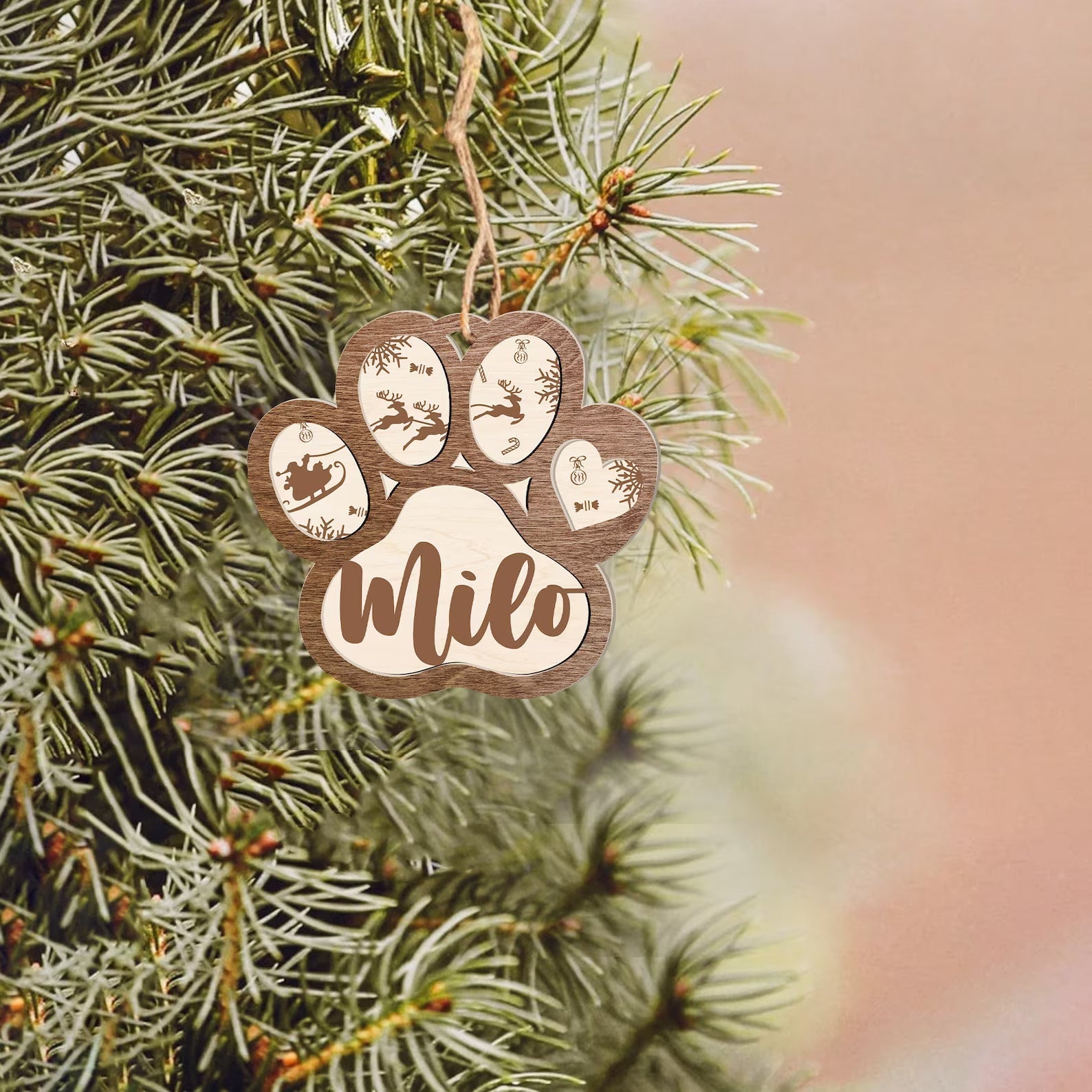 Personalized Pet 2024 Ornament, Pet Paw Ornament, Custom Pet Christmas Ornament, Pet Lover 2024 Ornament, CF42 - 19Gifts