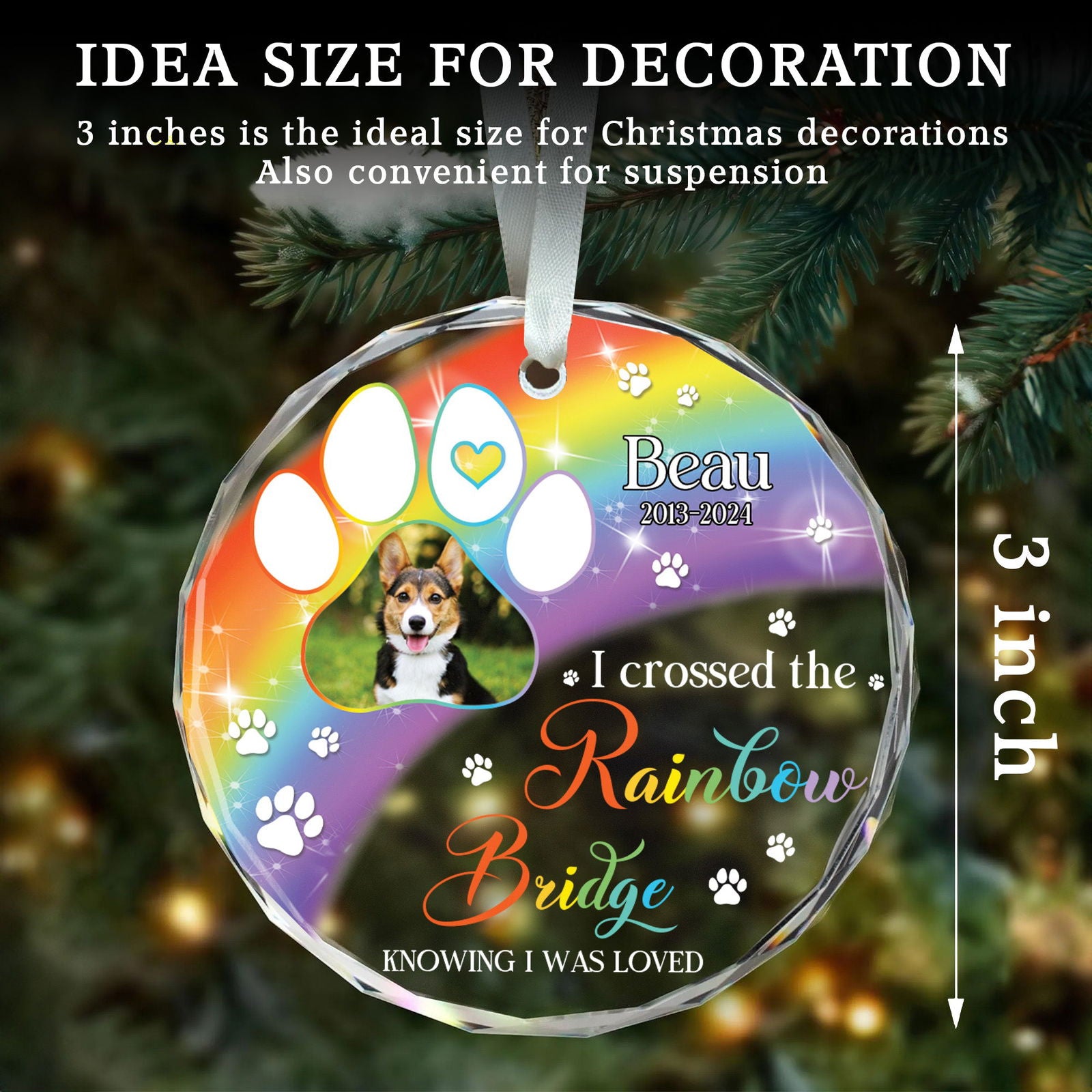 Personalized Pet 2024 Ornament, Pet Paw Ornament, Custom Pet Photo Christmas Ornament, Pet Lover 2024 Ornament, GX06-Style 49 - 19Gifts