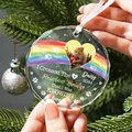Personalized Pet Memorial Circle Glass Ornament - I Crossed The Rainbow Bridge Memorial Gift GX04 Style 13 - 19Gifts