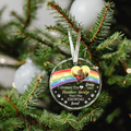 Personalized Pet Memorial Circle Glass Ornament - I Crossed The Rainbow Bridge Memorial Gift GX04 Style 13 - 19Gifts