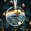 Personalized Pet Memorial Circle Glass Ornament - I Crossed The Rainbow Bridge Memorial Gift GX04 Style 13 - 19Gifts