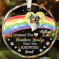 Personalized Pet Memorial Circle Glass Ornament - I Crossed The Rainbow Bridge Memorial Gift GX04 Style 13 - 19Gifts