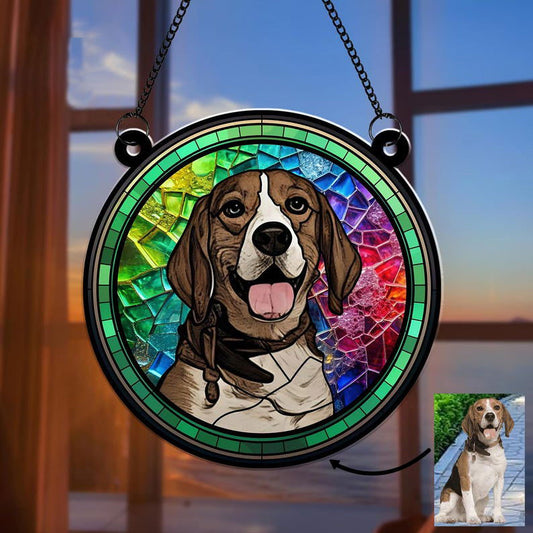 Personalized Pet Portrait Picture Suncatcher, Gifts For Pet Lovers, SC100 - 19Gifts
