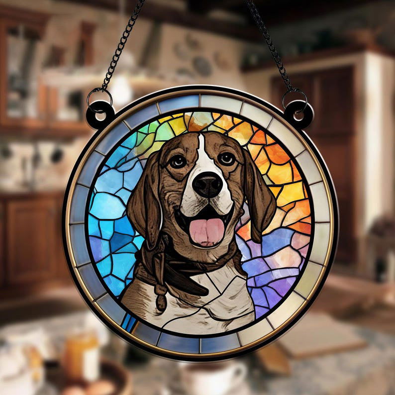 Personalized Pet Portrait Picture Suncatcher, Gifts For Pet Lovers, SC100 - 19Gifts