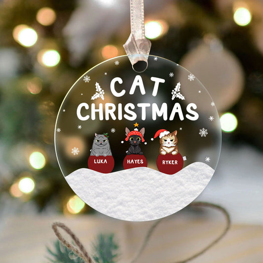 Personalized Pets Ornament, Christmas Ornament, Cat Ornament CF267 - 19Gifts