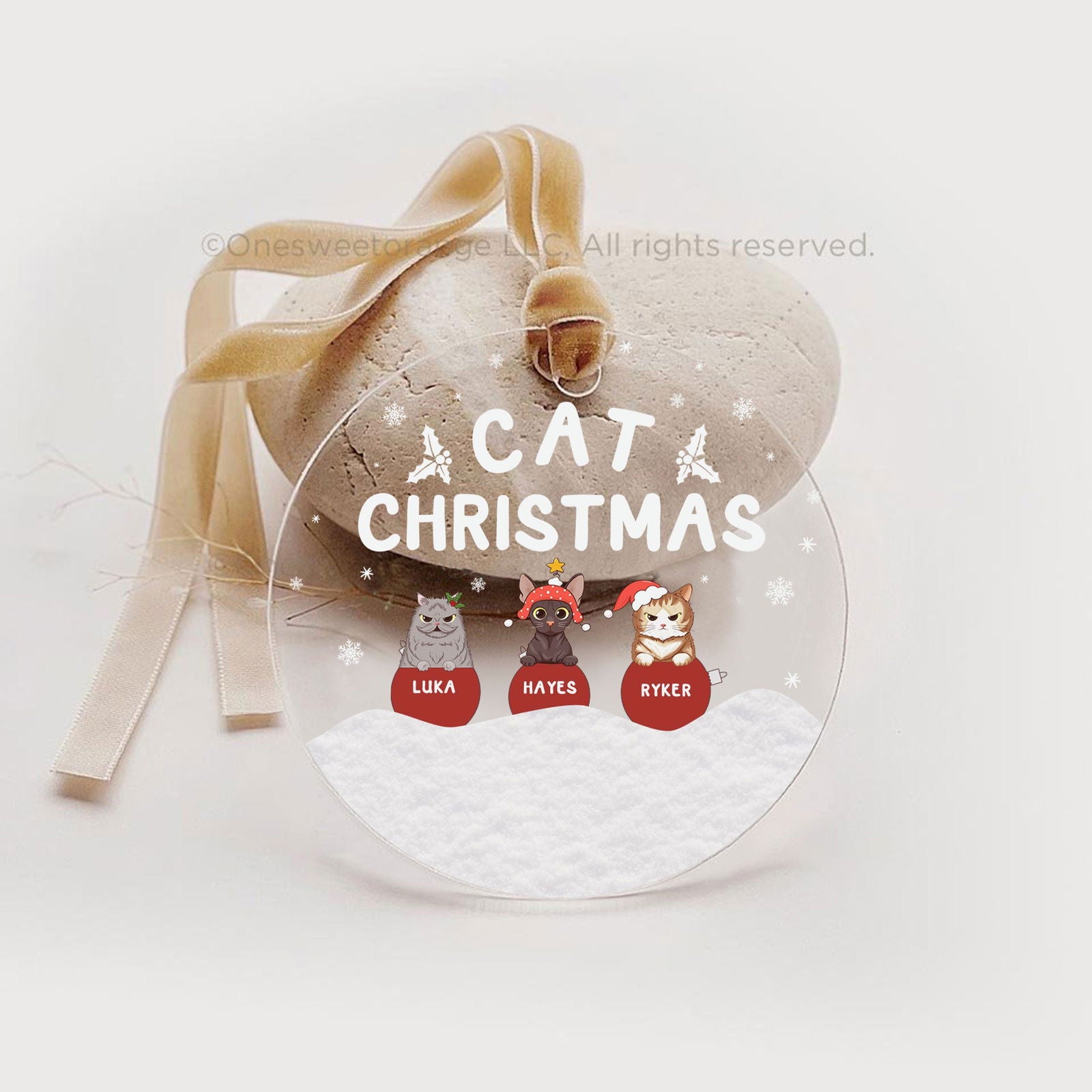 Personalized Pets Ornament, Christmas Ornament, Cat Ornament CF267 - 19Gifts