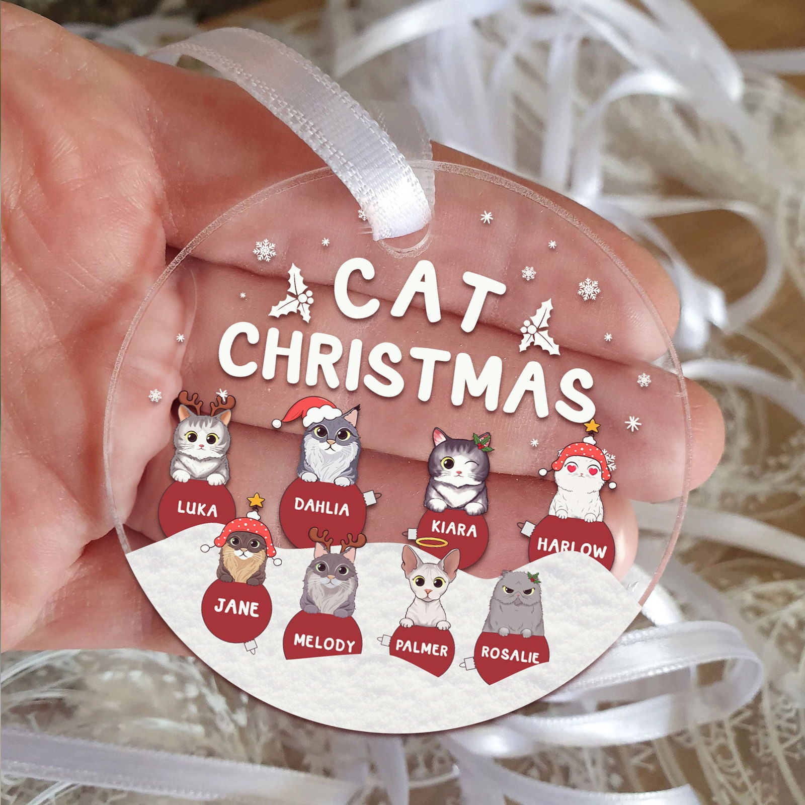 Personalized Pets Ornament, Christmas Ornament, Cat Ornament CF267 - 19Gifts