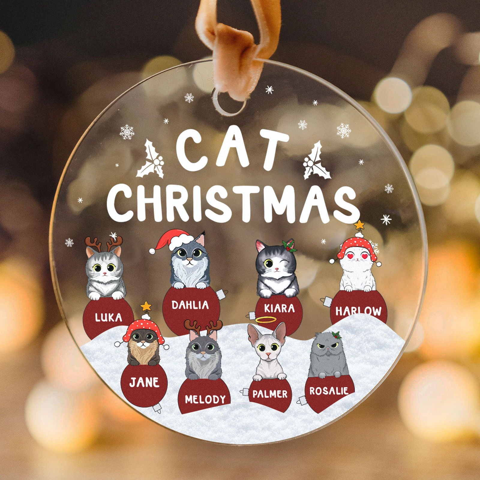 Personalized Pets Ornament, Christmas Ornament, Cat Ornament CF267 - 19Gifts