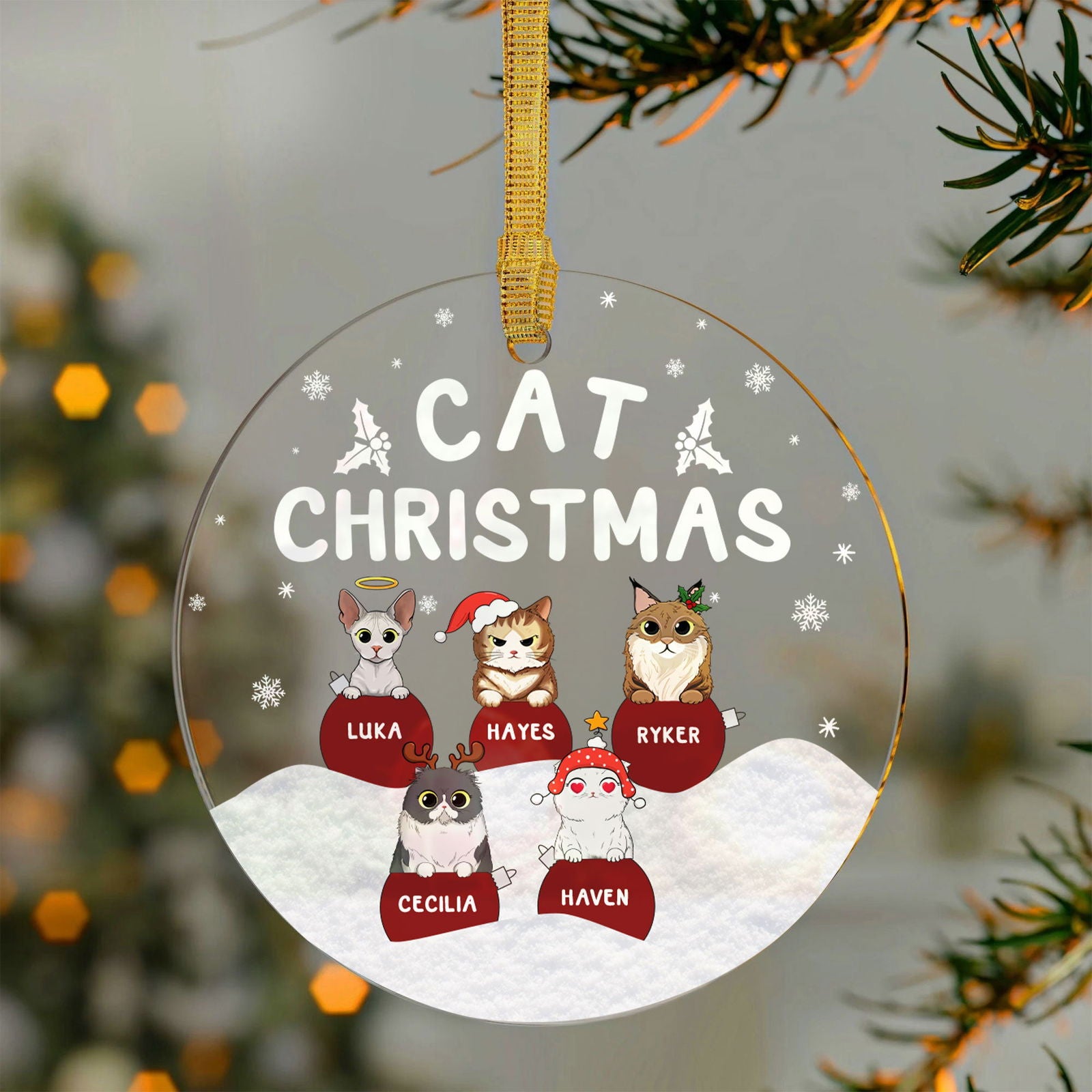 Personalized Pets Ornament, Christmas Ornament, Cat Ornament CF267 - 19Gifts