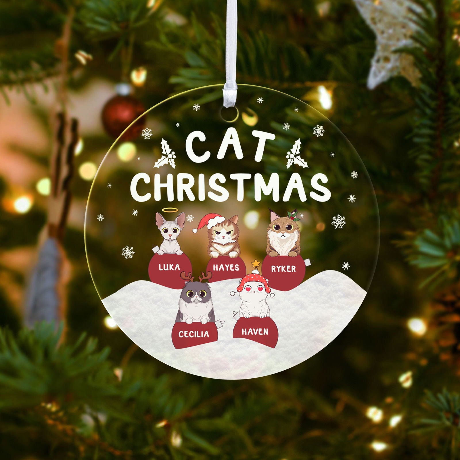 Personalized Pets Ornament, Christmas Ornament, Cat Ornament CF267 - 19Gifts