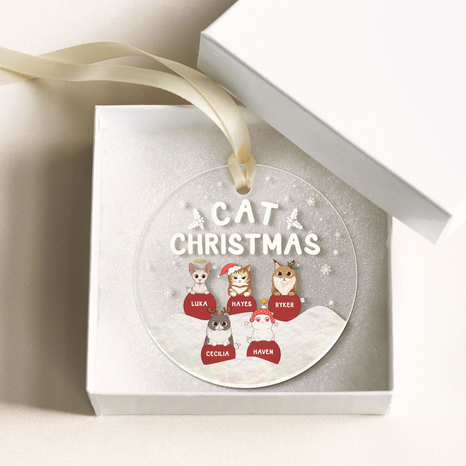 Personalized Pets Ornament, Christmas Ornament, Cat Ornament CF267 - 19Gifts