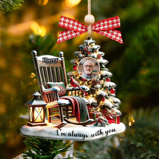 Personalized Photo Memorial Ornament, Christmas In Heaven, Memorial Gifts CF685 - 19Gifts