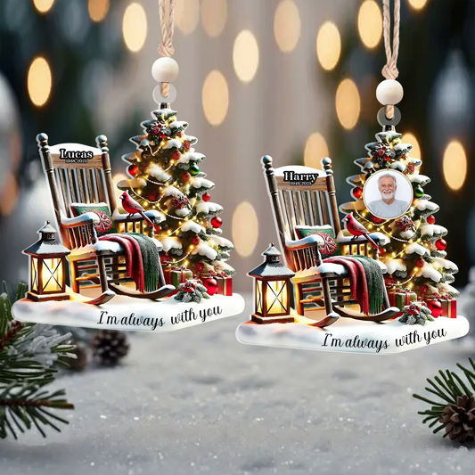 Personalized Photo Memorial Ornament, Christmas In Heaven, Memorial Gifts CF685 - 19Gifts