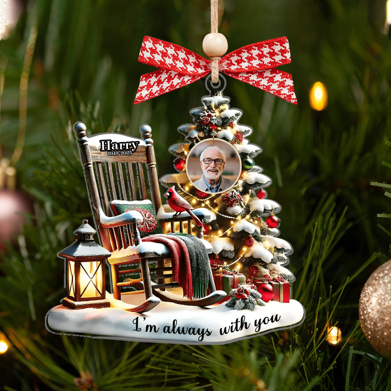 Personalized Photo Memorial Ornament, Christmas In Heaven, Memorial Gifts CF685 - 19Gifts