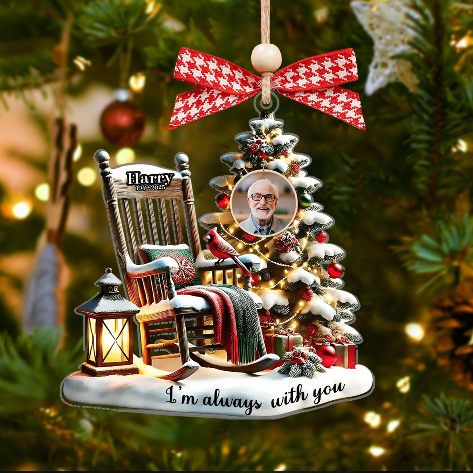 Personalized Photo Memorial Ornament, Christmas In Heaven, Memorial Gifts CF685 - 19Gifts