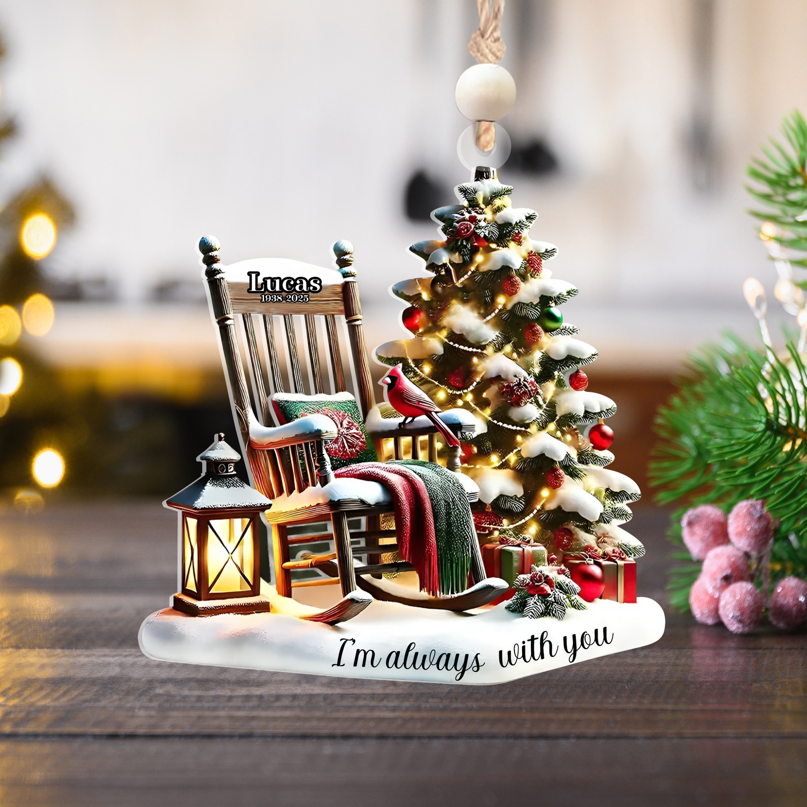 Personalized Photo Memorial Ornament, Christmas In Heaven, Memorial Gifts CF685 - 19Gifts