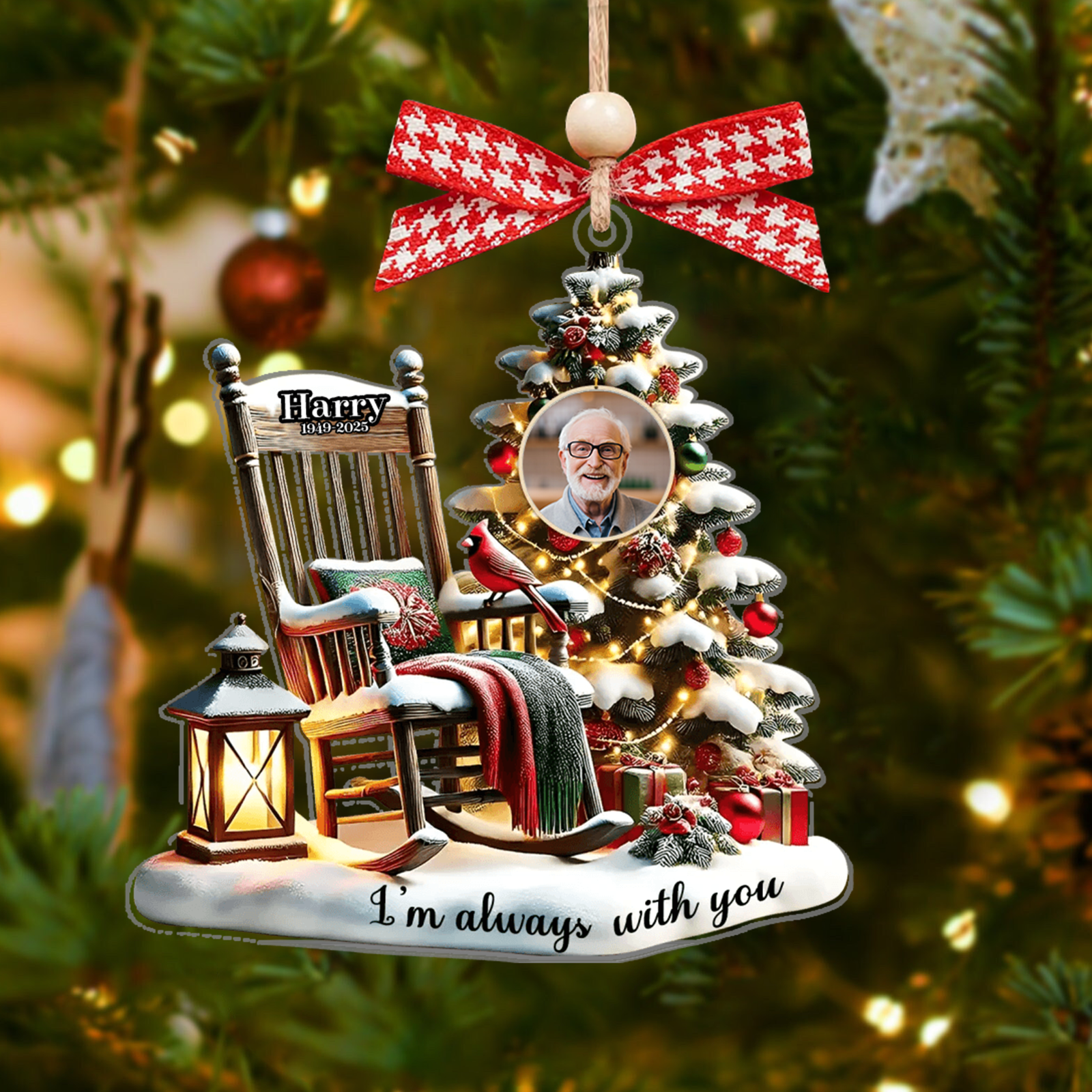 Personalized Photo Memorial Ornament, Christmas In Heaven, Memorial Gifts CF685 - 19Gifts