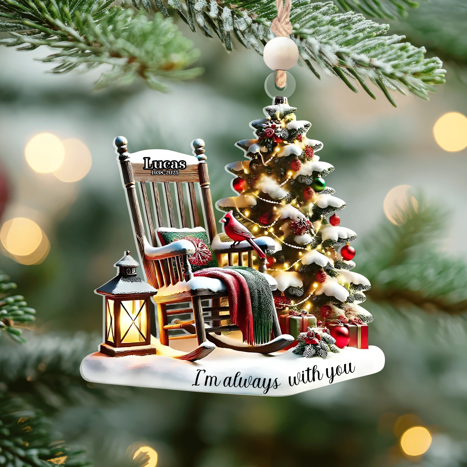 Personalized Photo Memorial Ornament, Christmas In Heaven, Memorial Gifts CF685 - 19Gifts