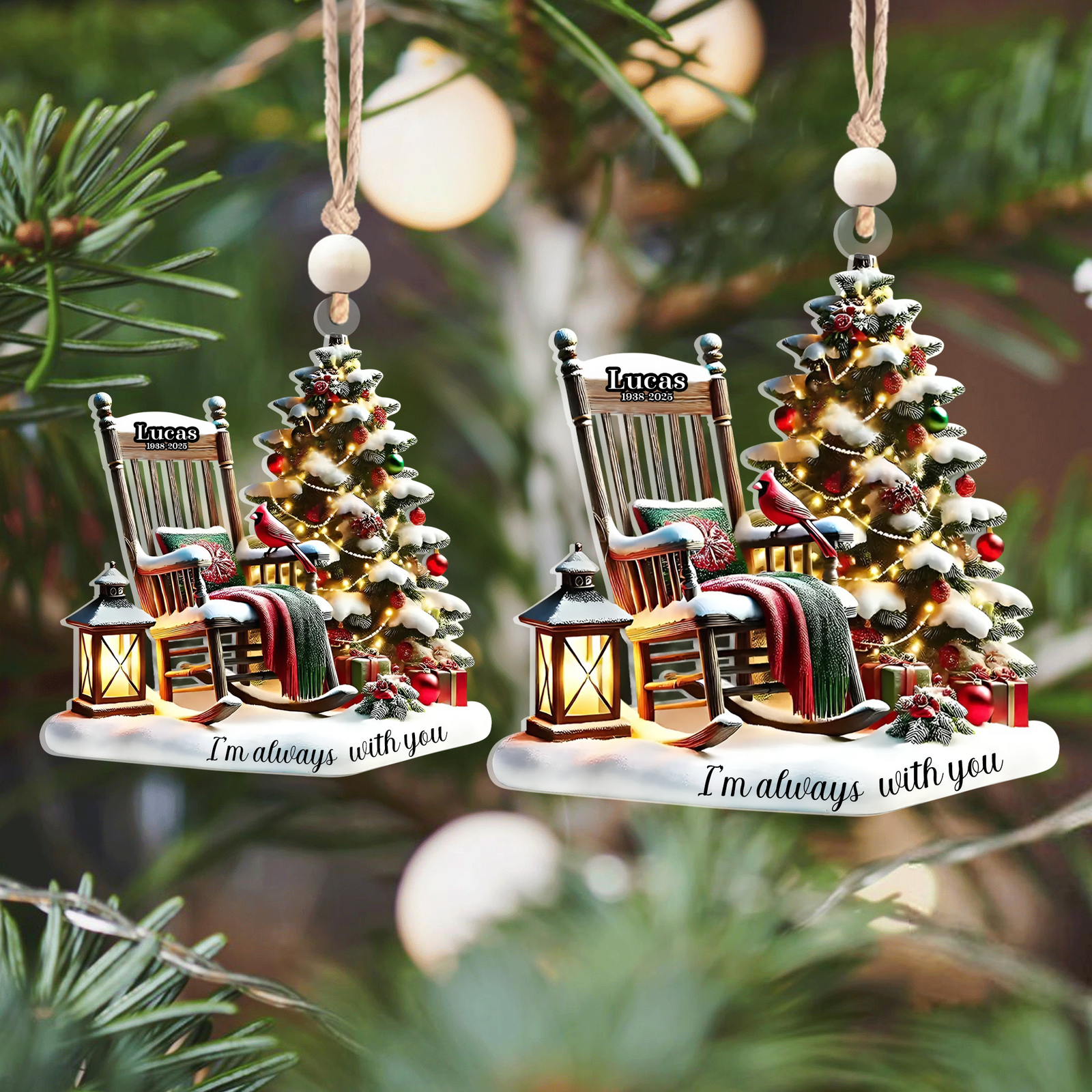 Personalized Photo Memorial Ornament, Christmas In Heaven, Memorial Gifts CF685 - 19Gifts