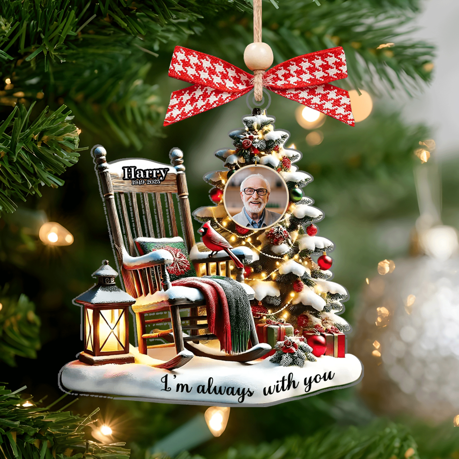 Personalized Photo Memorial Ornament, Christmas In Heaven, Memorial Gifts CF685 - 19Gifts