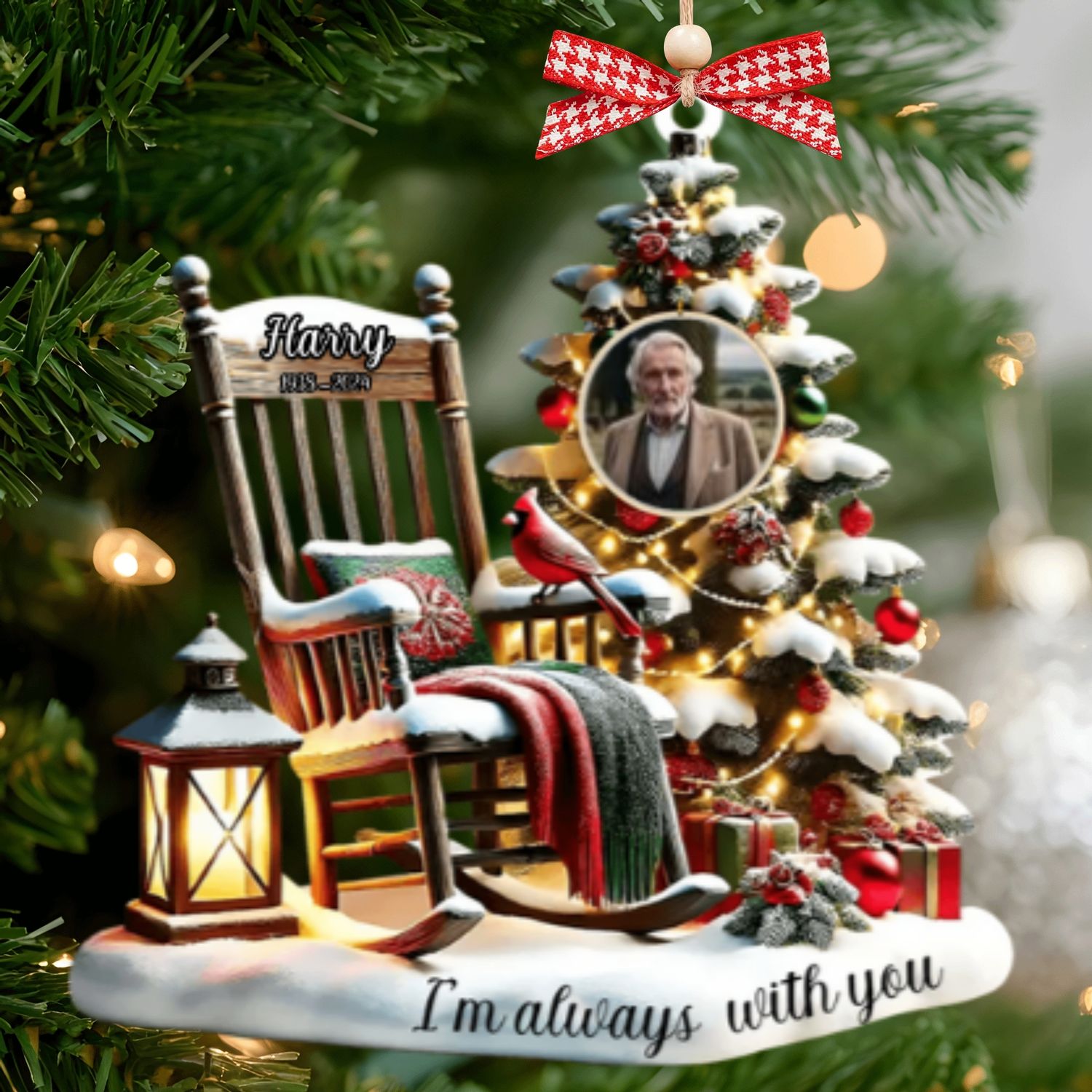 Personalized Photo Memorial Ornament, Christmas In Heaven, Memorial Gifts CF685 - 19Gifts