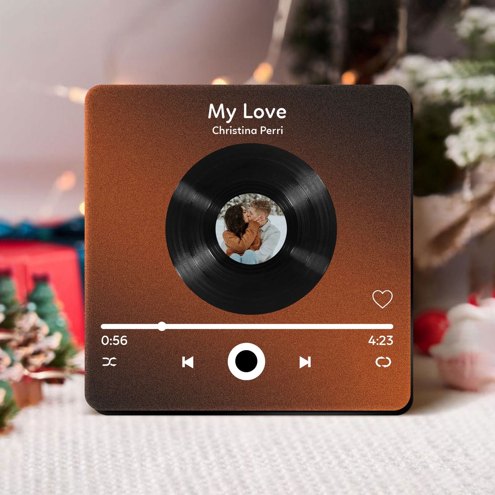 Personalized Photo & Music Fridge Magnets, Vinyl Record Play Song Music Box Fridge Decor With Your Photo MG06 - 19Gifts