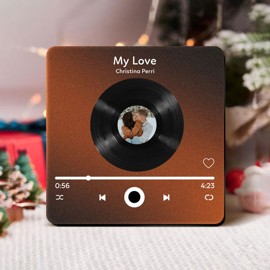 Personalized Photo & Music Fridge Magnets, Vinyl Record Play Song Music Box Fridge Decor With Your Photo MG06 - 19Gifts