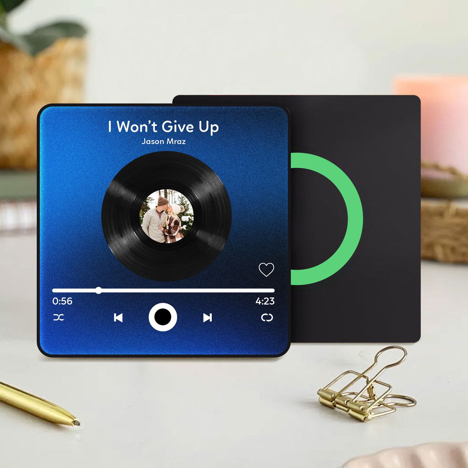Personalized Photo & Music Fridge Magnets, Vinyl Record Play Song Music Box Fridge Decor With Your Photo MG06 - 19Gifts